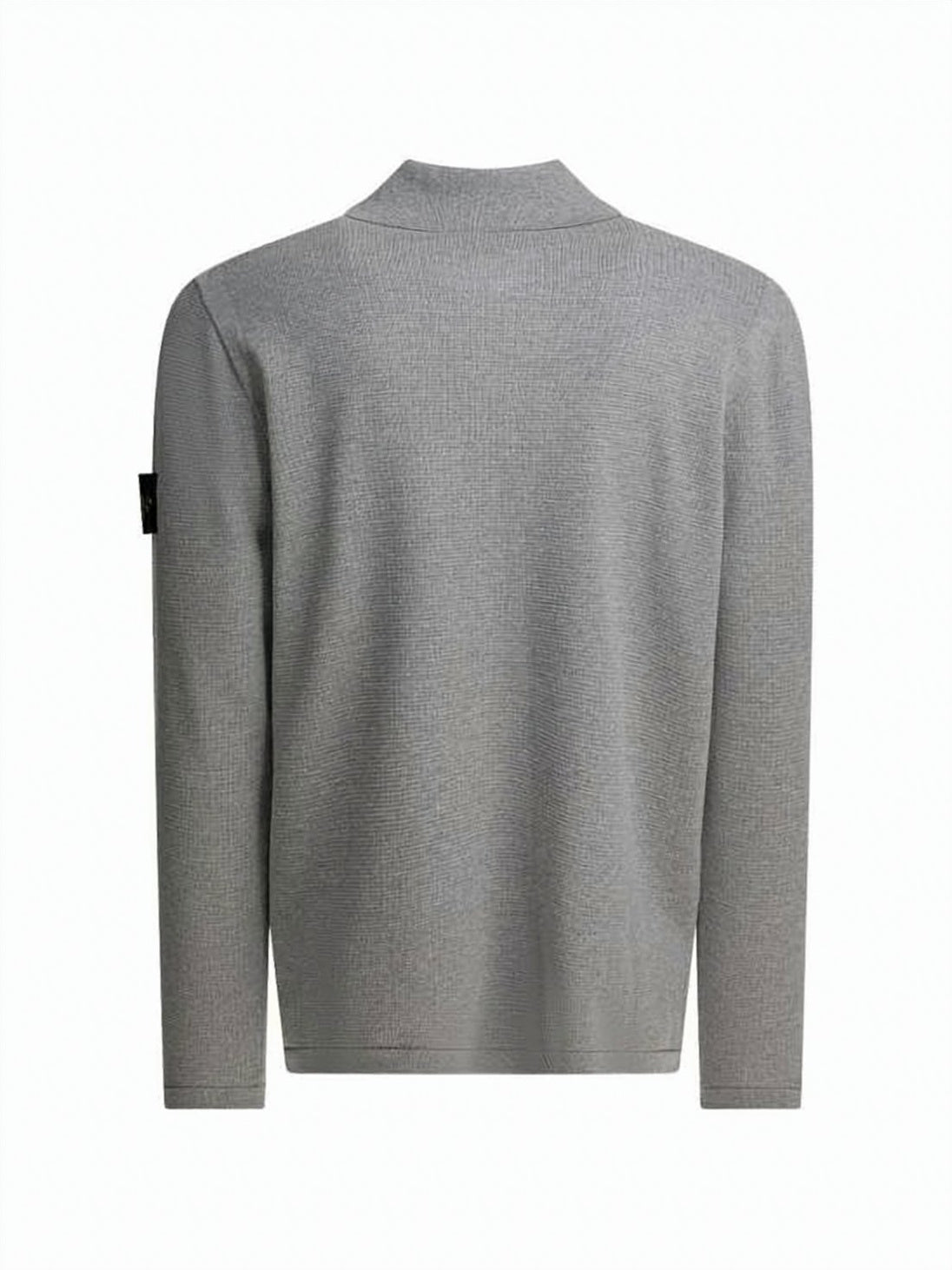 Textured Knit Long-Sleeve Polo Shirt with Distinctive Logo