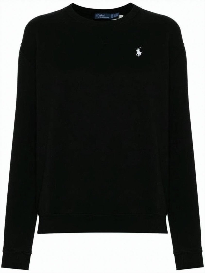 Relaxed-Fit Long-Sleeve Top with Embroidered Logo