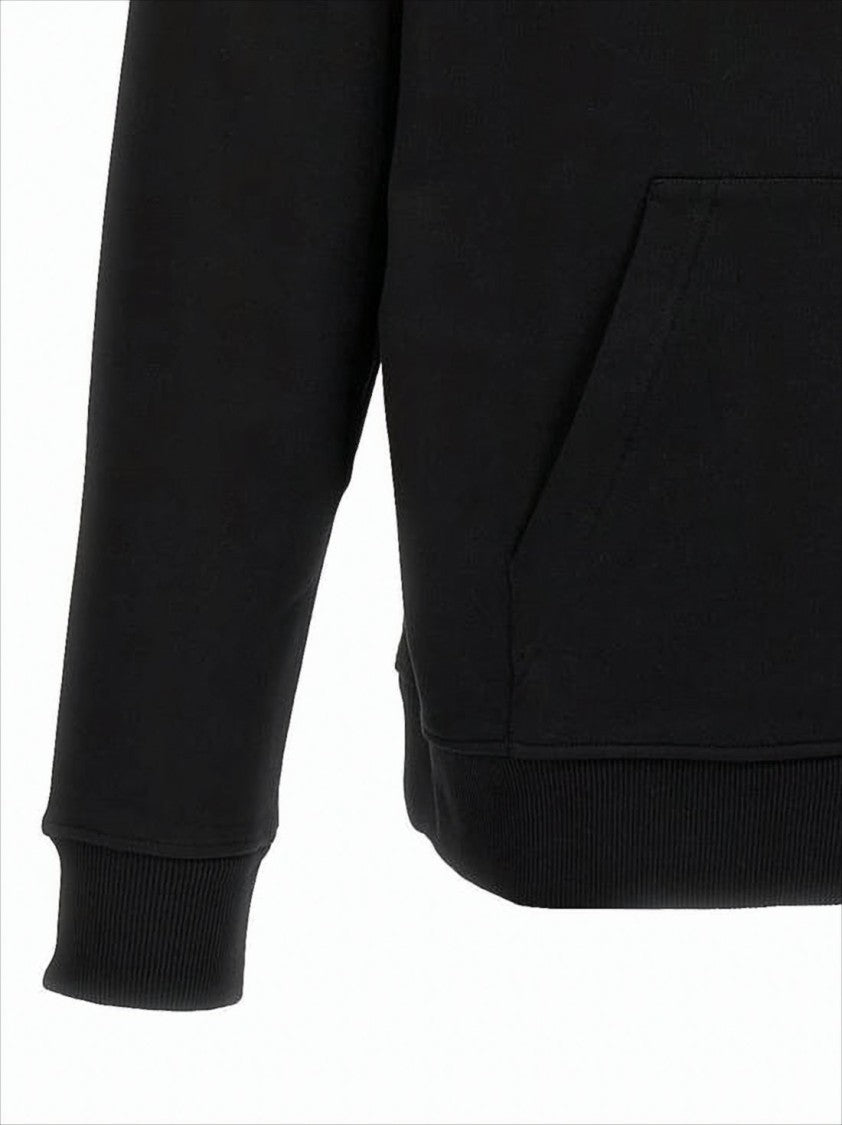 Minimalist Black Hoodie With Drawstring And Front Pocket