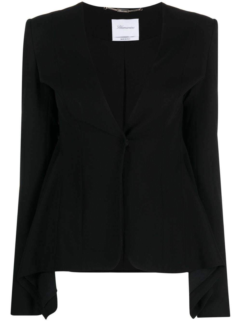 Single-Breasted Peplum Viscose Jacket