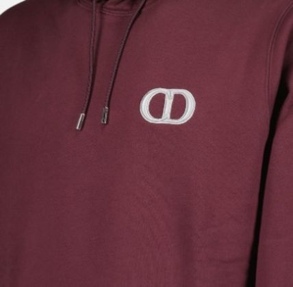 Deep Burgundy Cotton Hoodie With Kangaroo Pocket And Embroidered Logo