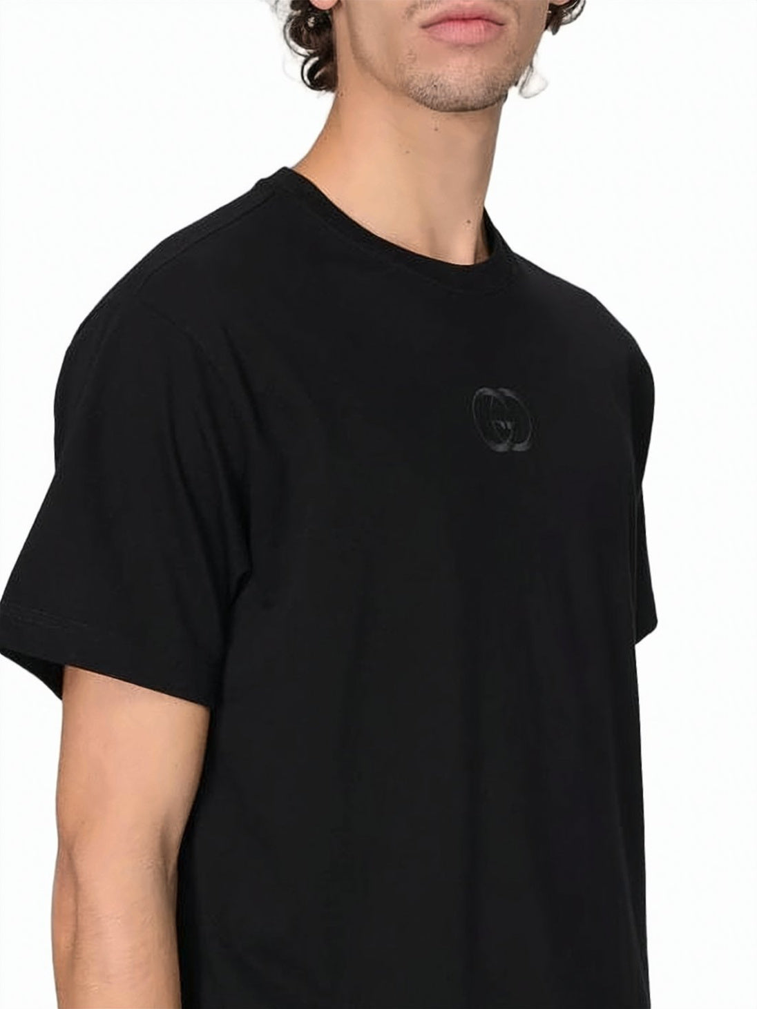 Short-Sleeve T-Shirt with Tonal Logo Embroidery