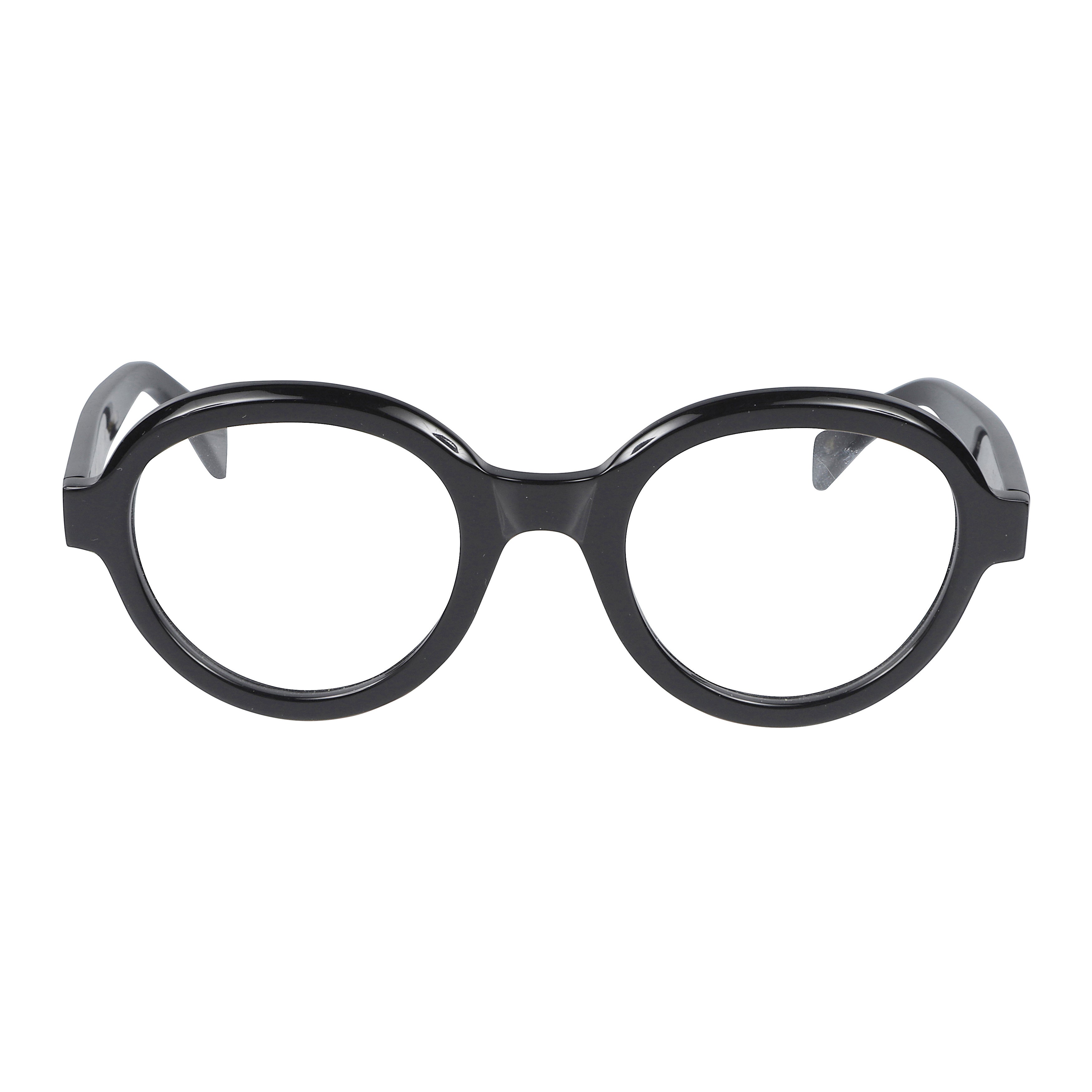 Karola Bold Rounded Frame Eyeglasses with Glossy Black Finish