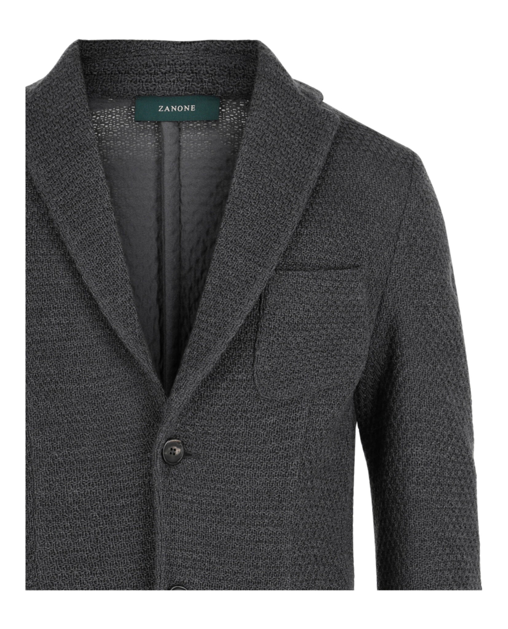 Zanone Single-Breasted Slim Fit Wool Blazer