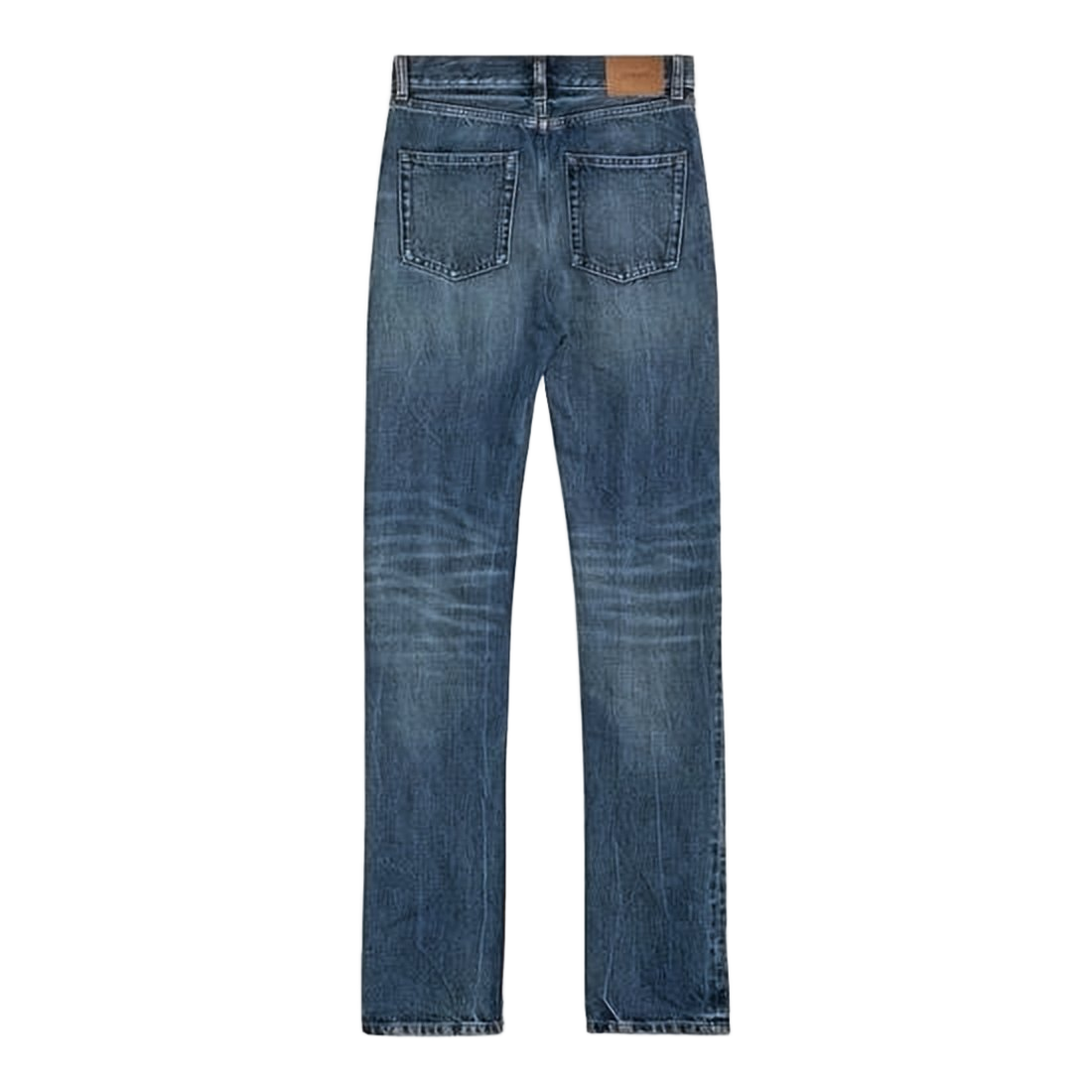 Straight-Leg Denim Pants with Mid-Blue Wash