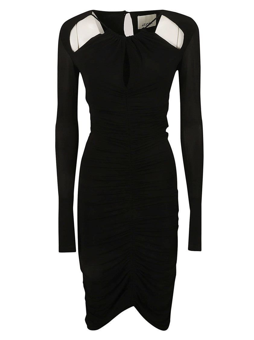 Form-Fitting Black Dress With Keyhole Neckline