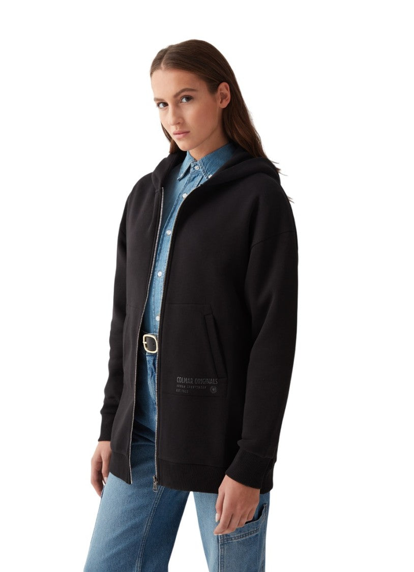 Oversized Hooded Sweatshirt With Glittered Logo