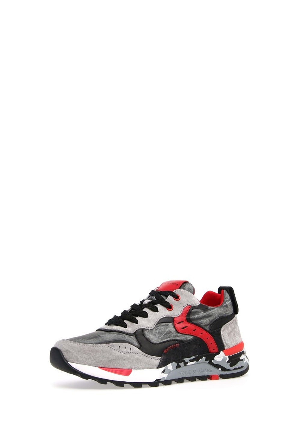 Grey And Red Voile Blanche Sneakers