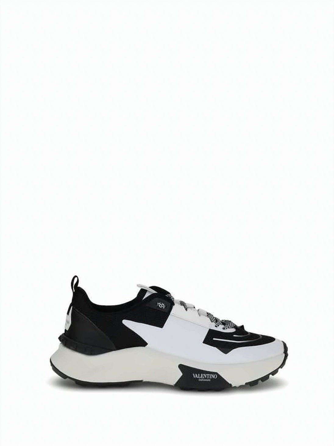 Dynamic Black And White Pattern Calf Leather Sneakers