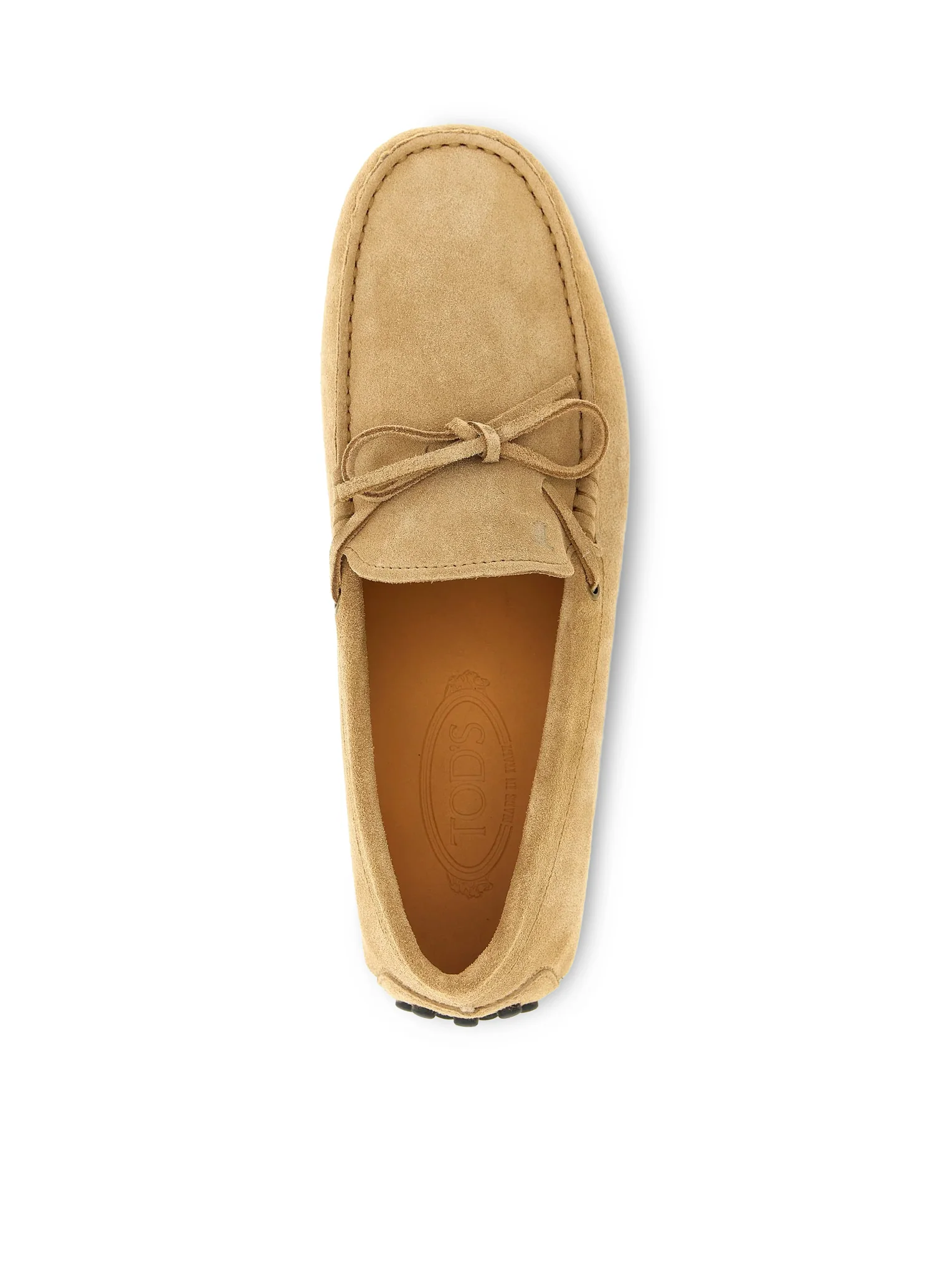Moccasin-Style Loafer in Soft Beige Suede