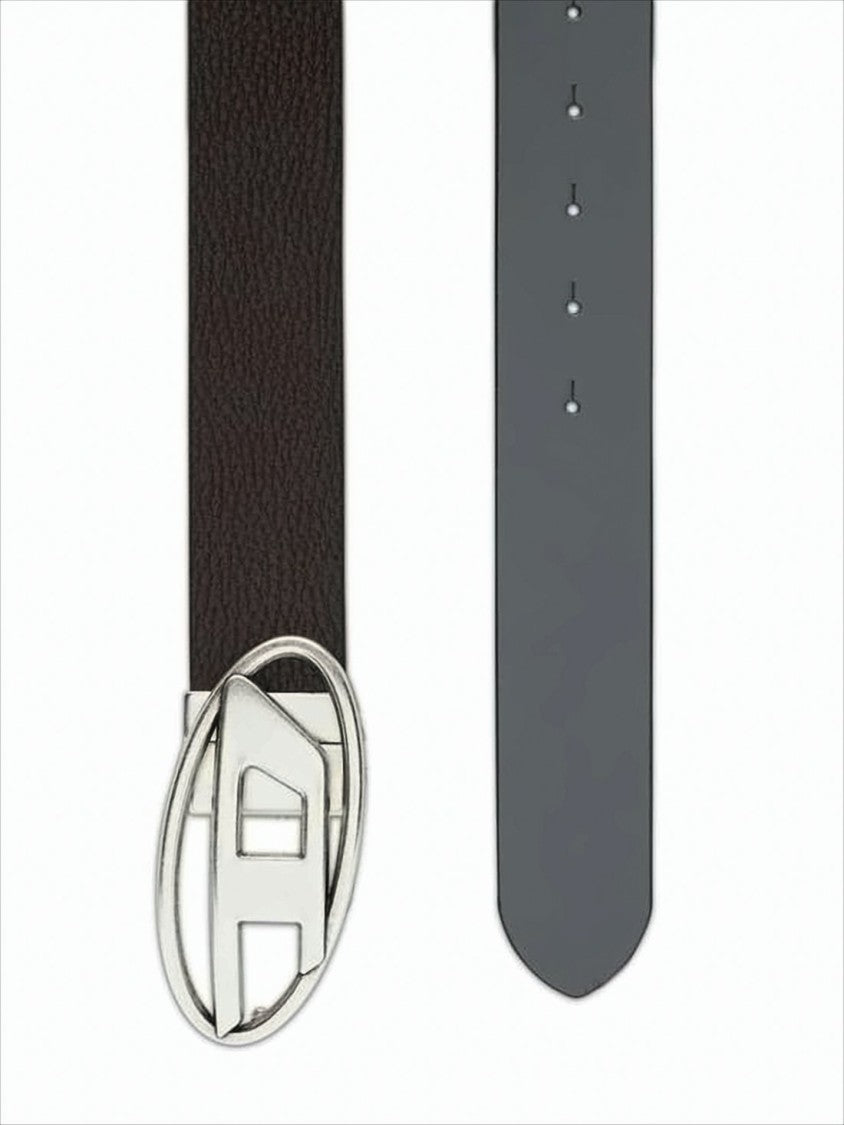 Textured Brown Leather Belt