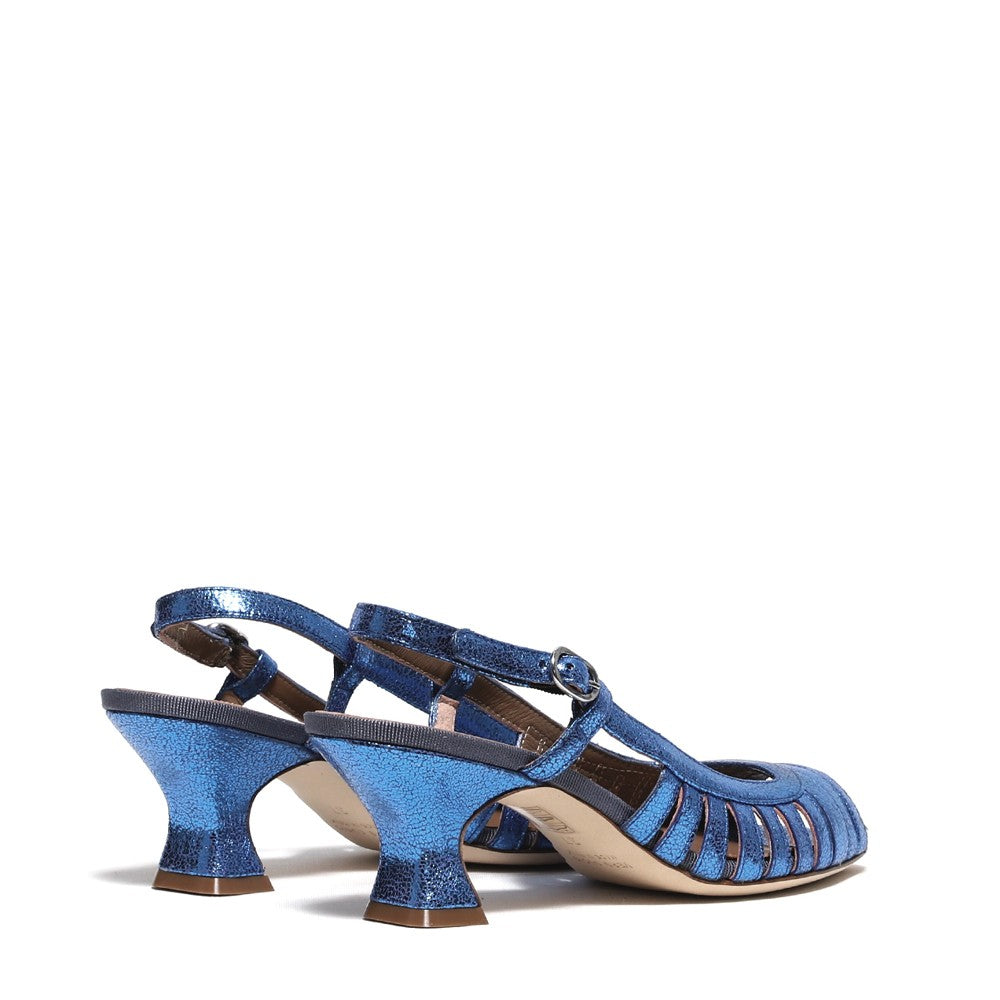 Bluette Laminated Leather Strap Sandal