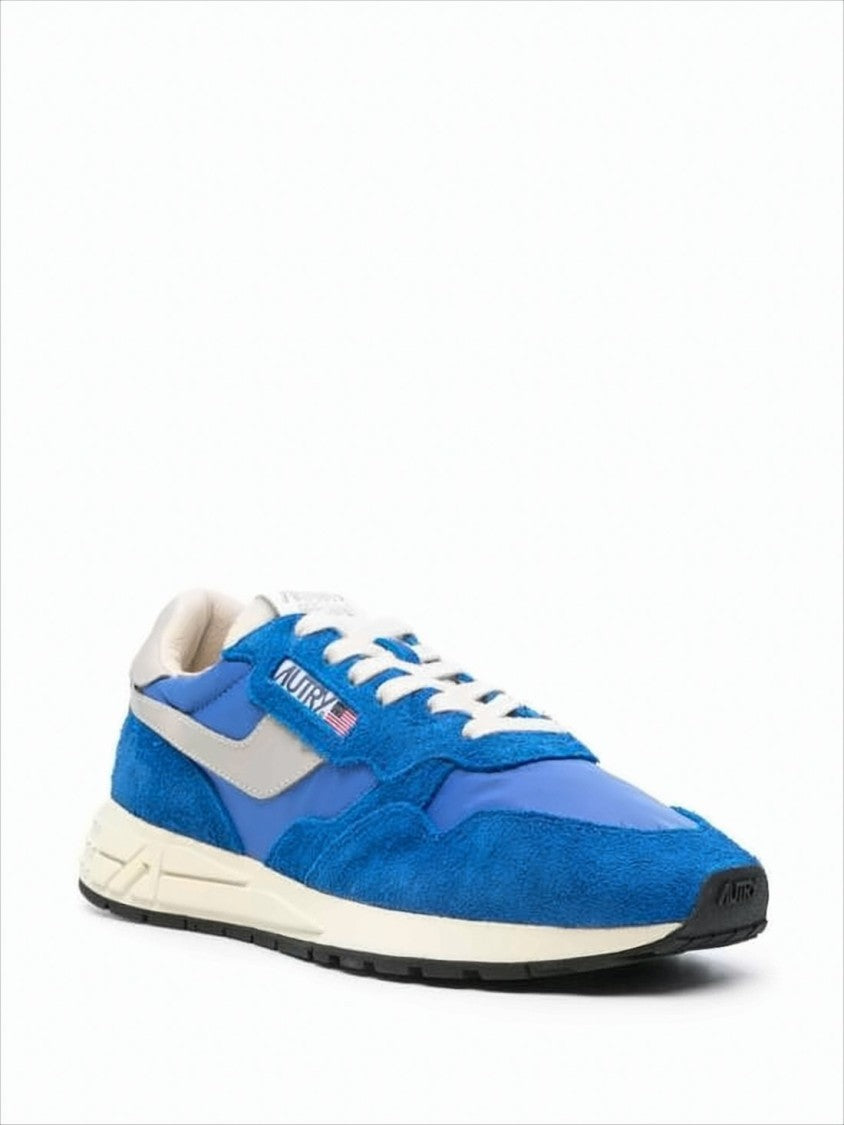 Vibrant Blue Suede and Nylon Sneakers with Textured Sole