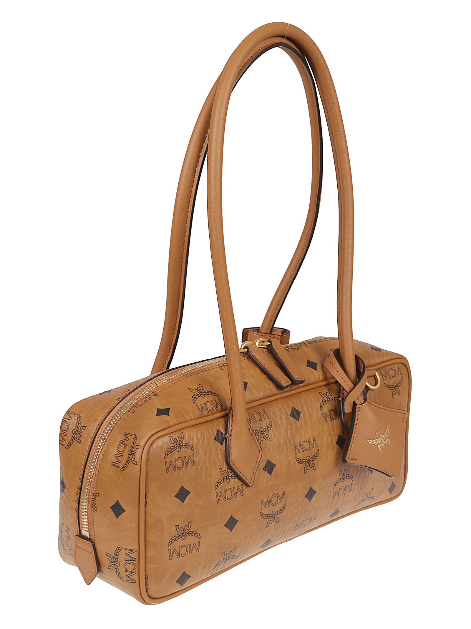 Rectangular Handbag with All-Over Logo Print