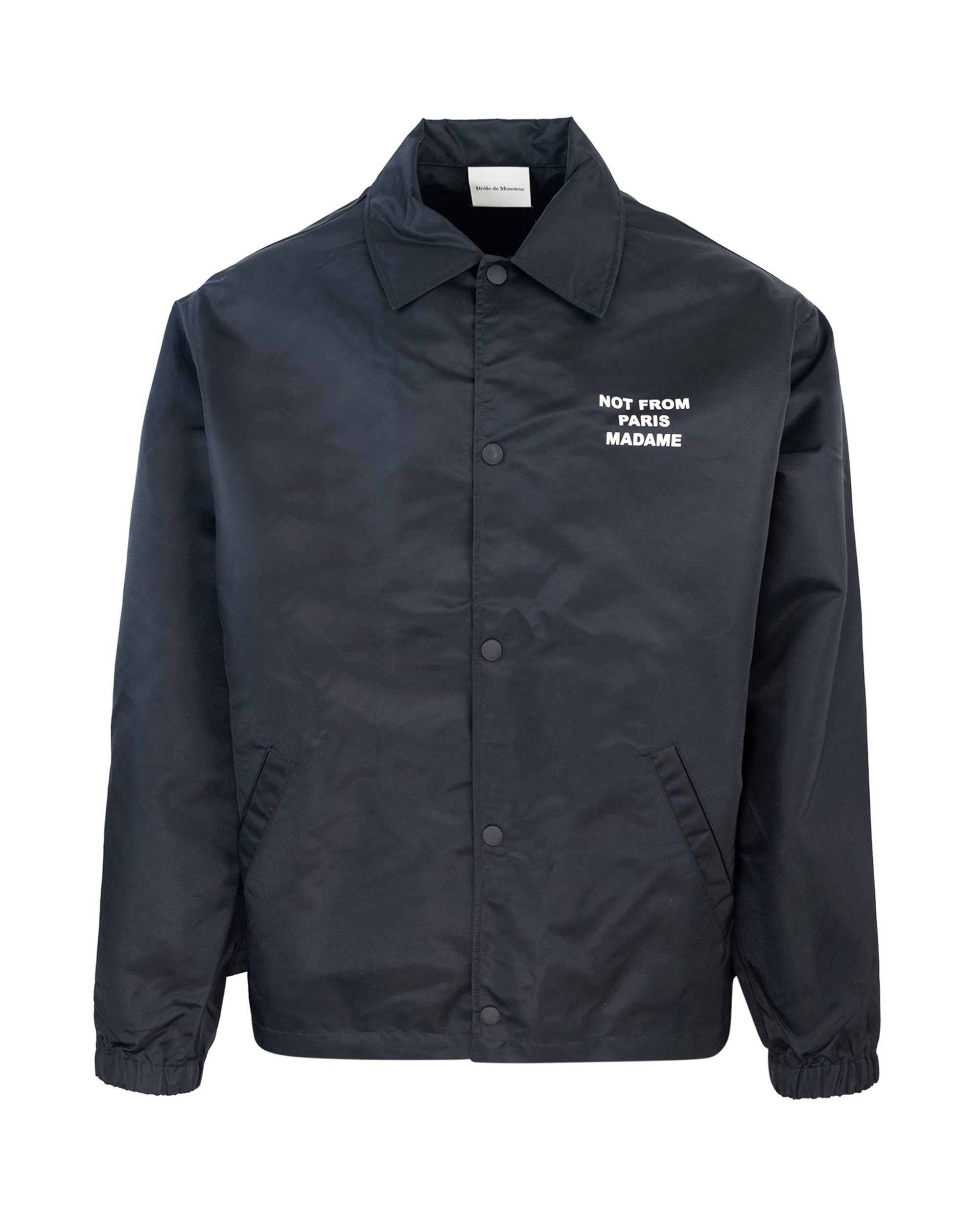 Lightweight Black Jacket with Logo and Slogan Print