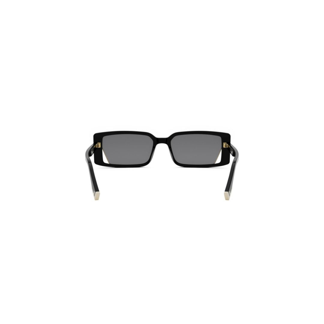 Fe40164i Rectangular Black Acetate Sunglasses