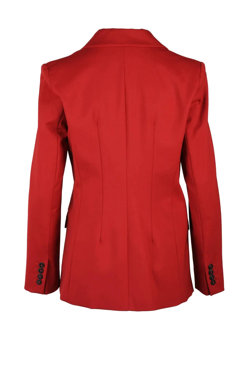 Nuptial Double-breasted Blazer - Red