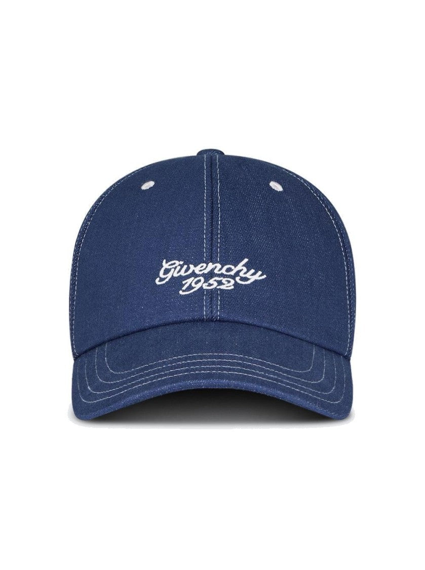 Structured Deep Blue Baseball Cap with White Embroidery