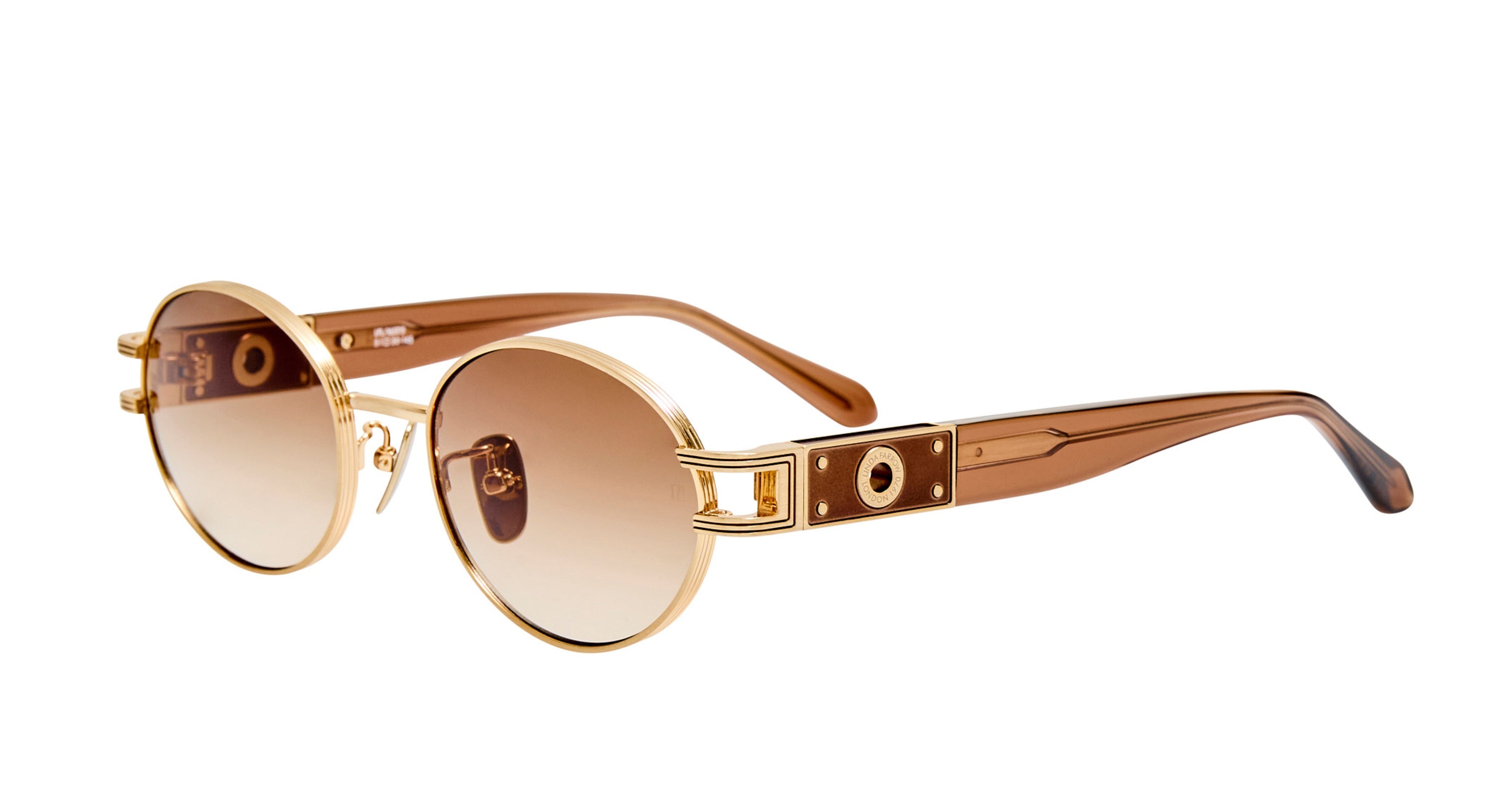 Lfl Round Gradient Brown Lens Sunglasses