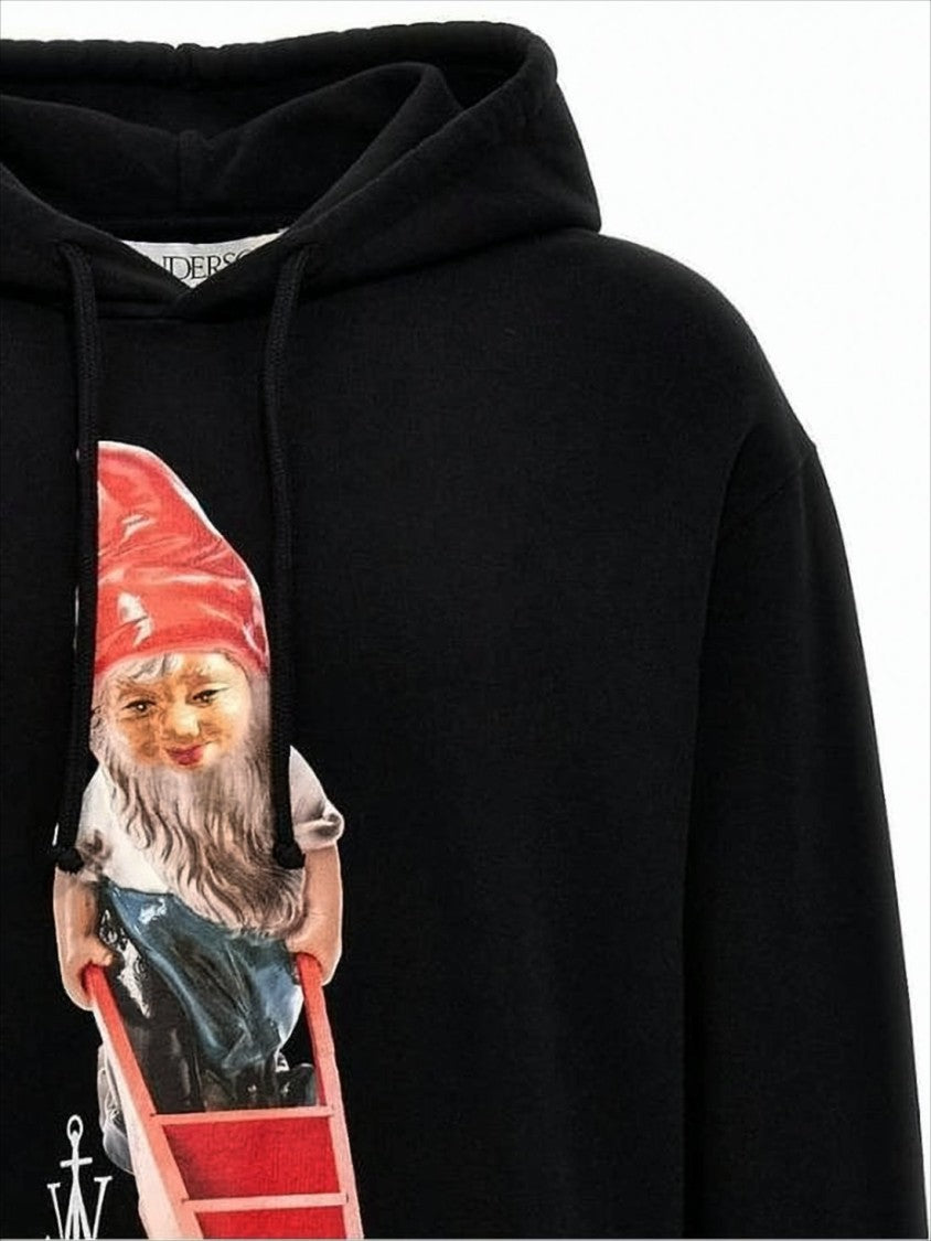 Graphic Hooded Sweatshirt With Gnome Motif