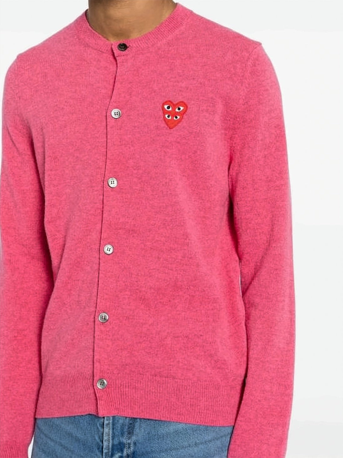 Vibrant Pink Wool Cardigan