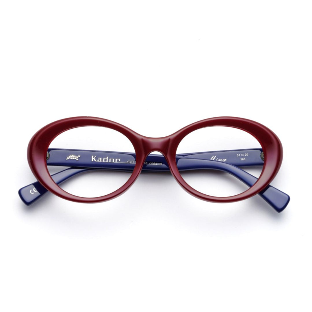Mina Oval-Frame Sunglasses with Glossy Two-Tone Finish