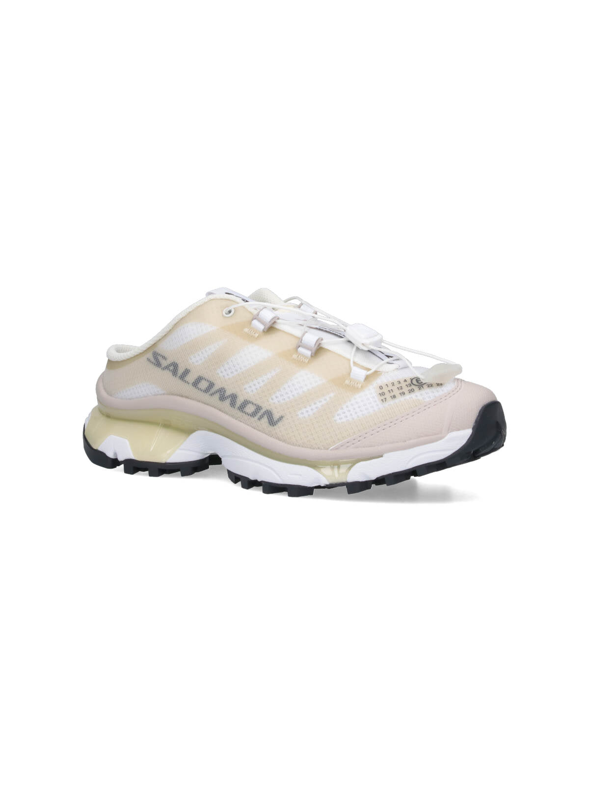 Slip-On Beige Mesh Sneakers With Textured Rubber Sole