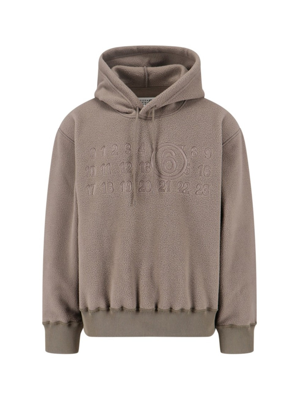 Teddy Fabric Hoodie With Embroidered Mm6 Logo