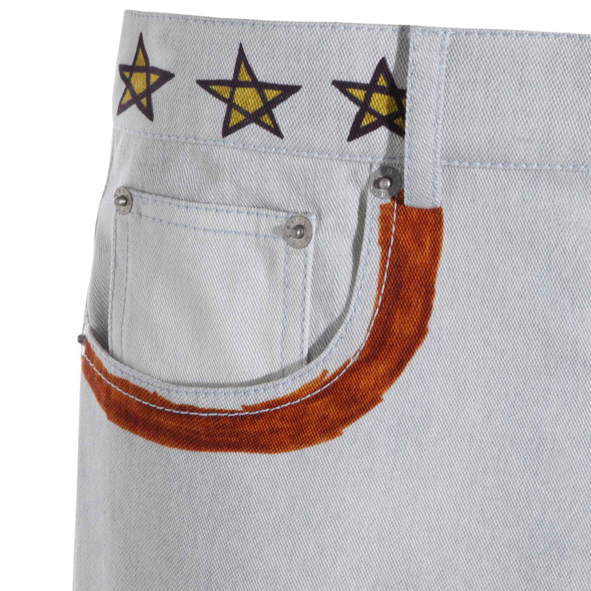 White Jeans with Graffiti-Inspired Artwork