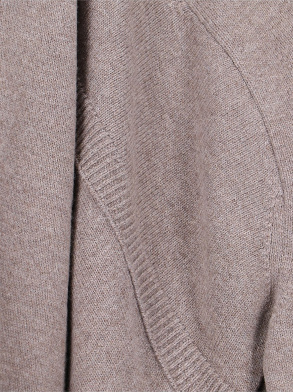 Asymmetrical Unstructured Sweater In Beige