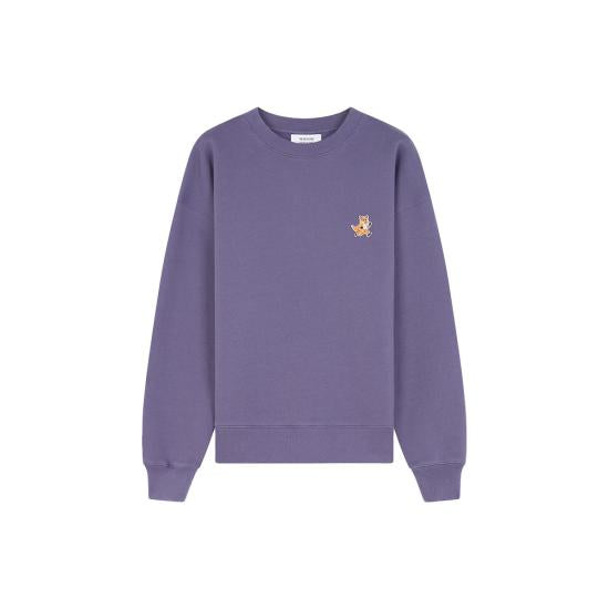 Long-Sleeve Sweatshirt With Embroidered Fox Logo In Muted Purple