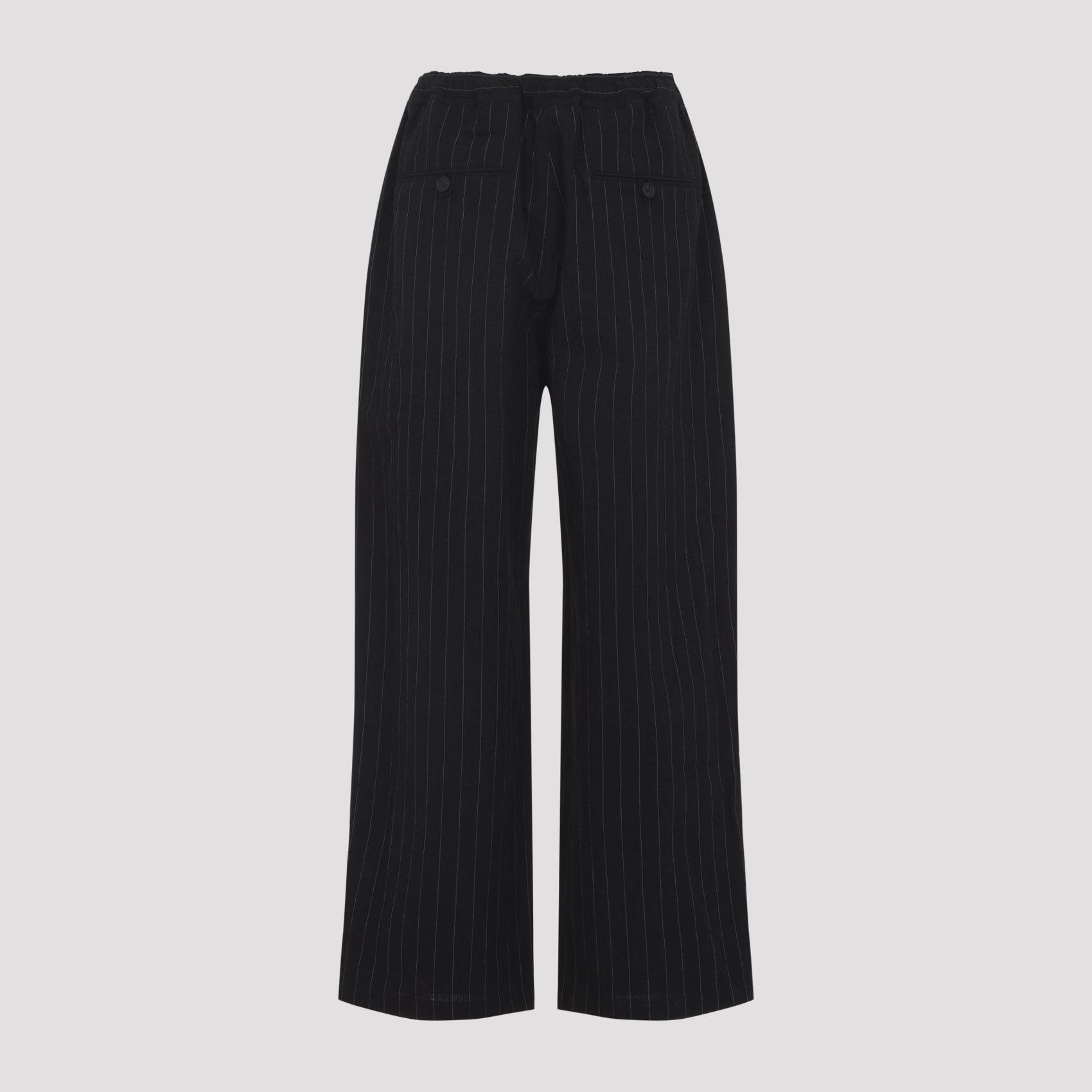 Relaxed Wide-Leg Trousers With Pinstripes