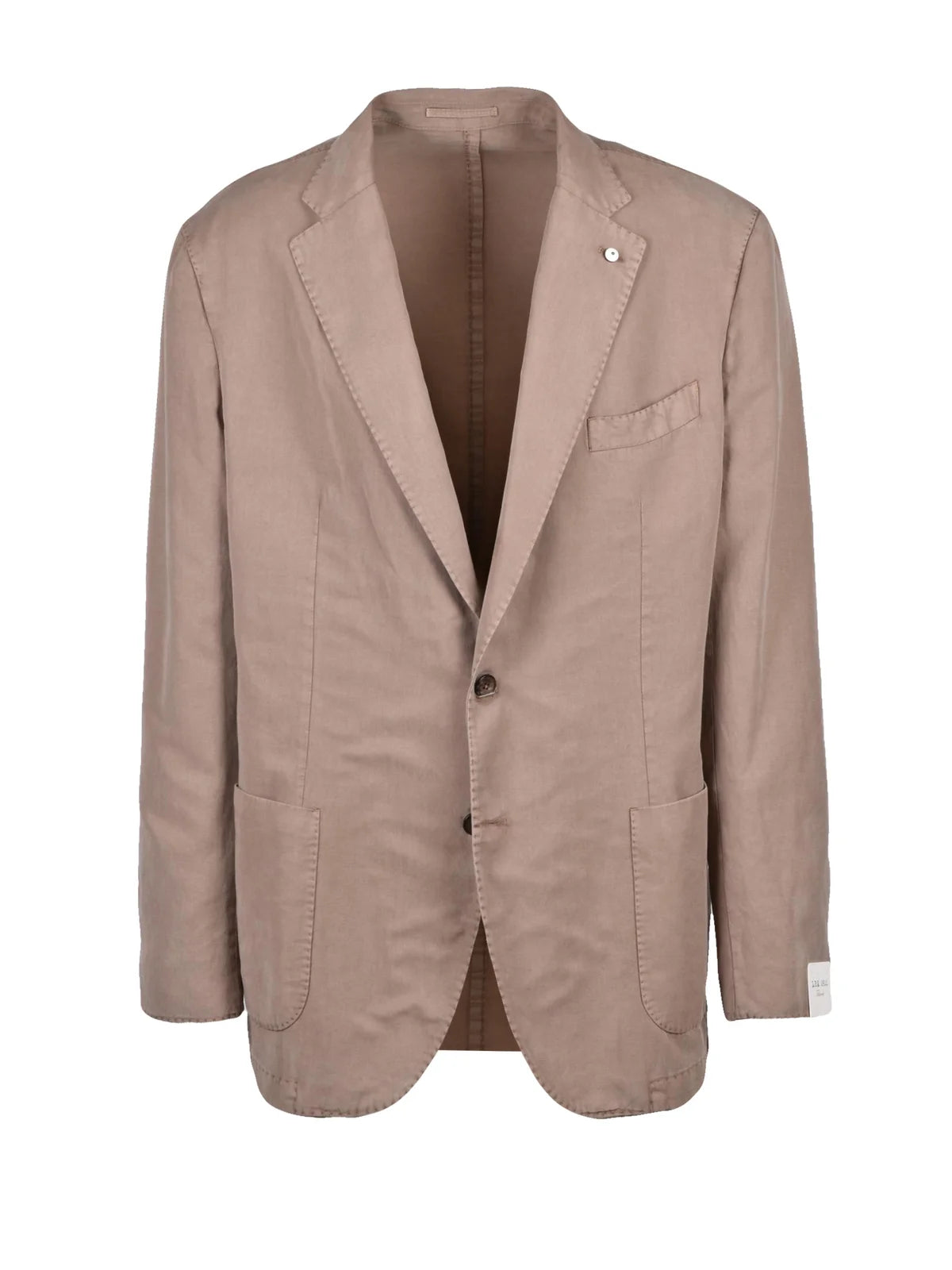 Taupe Linen Cotton Rounded Blazer Jacket