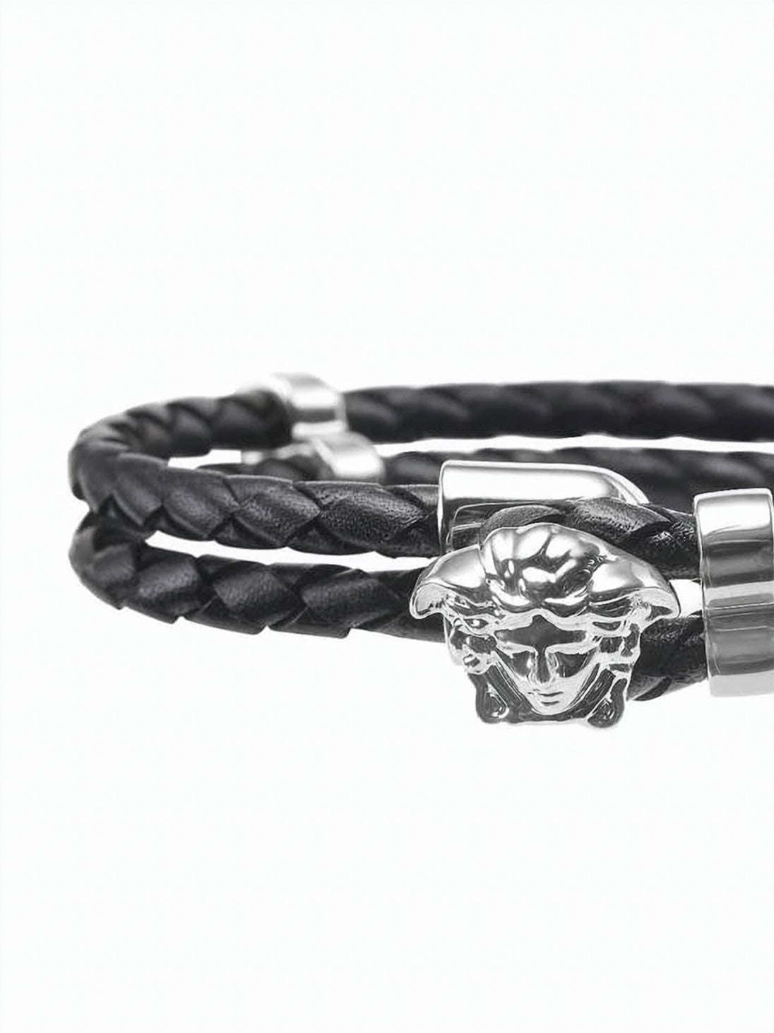 Braided Leather Double-Wrap Bracelet