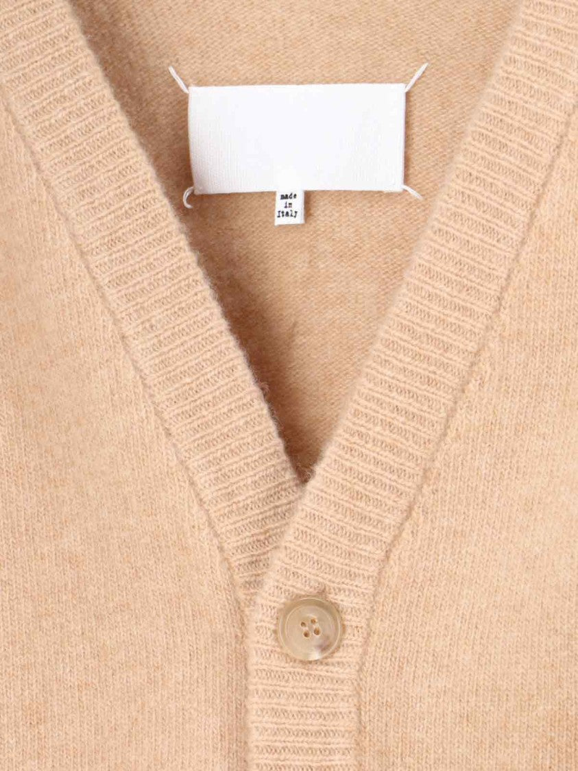 "Four Stitches" Wool Cardigan – Beige