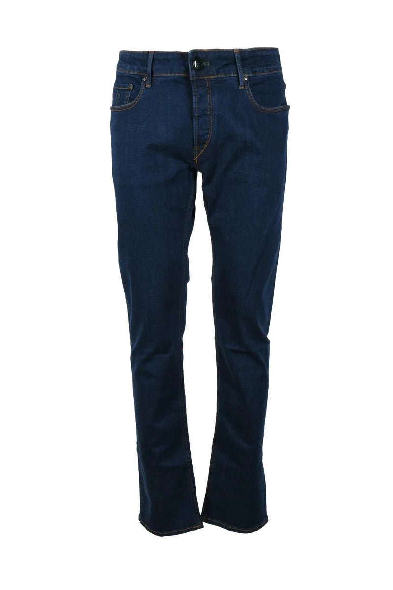 Straight-Leg Blue Denim Jeans