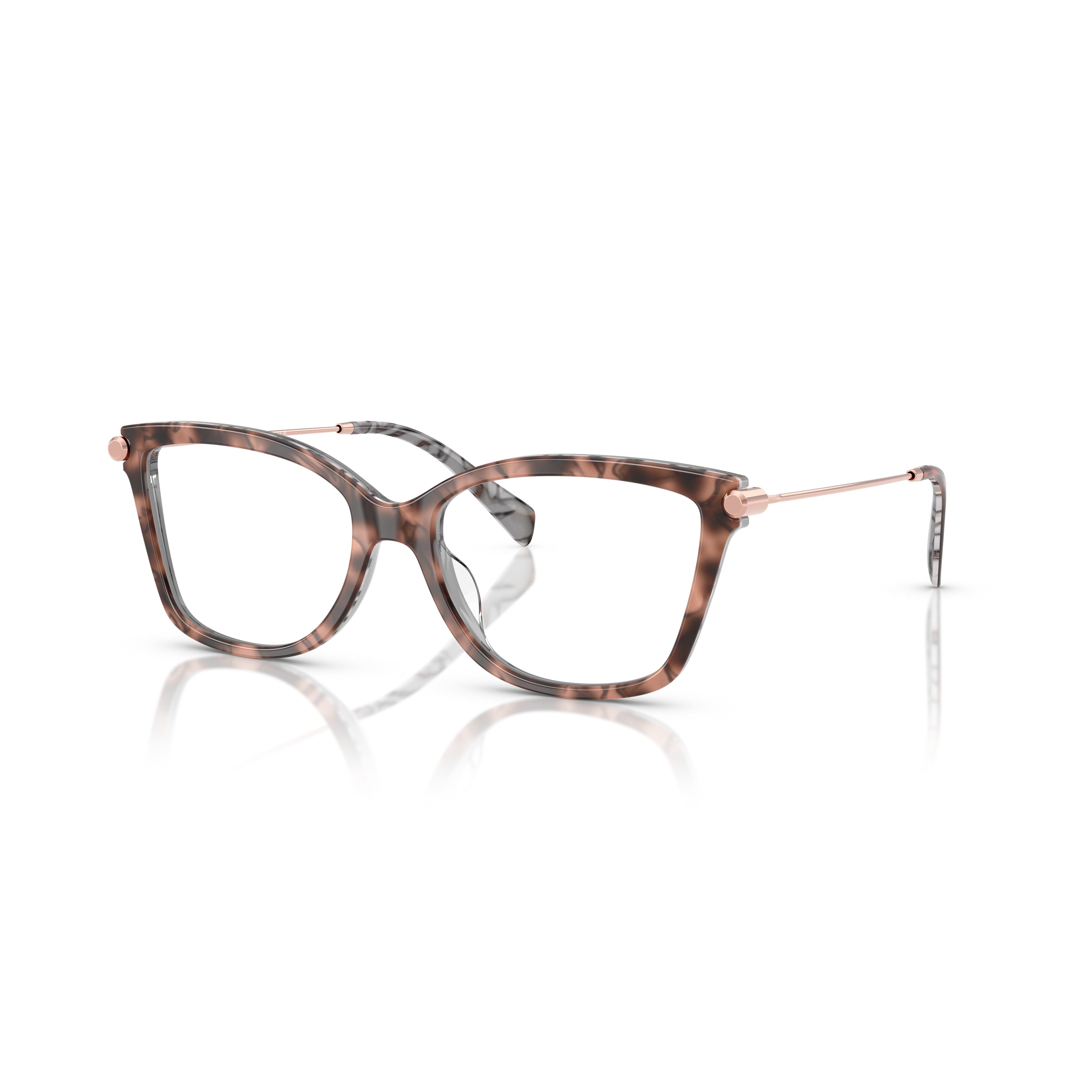 0mk4150u Oversized Square Tortoiseshell Eyeglasses with Rose Gold Temples