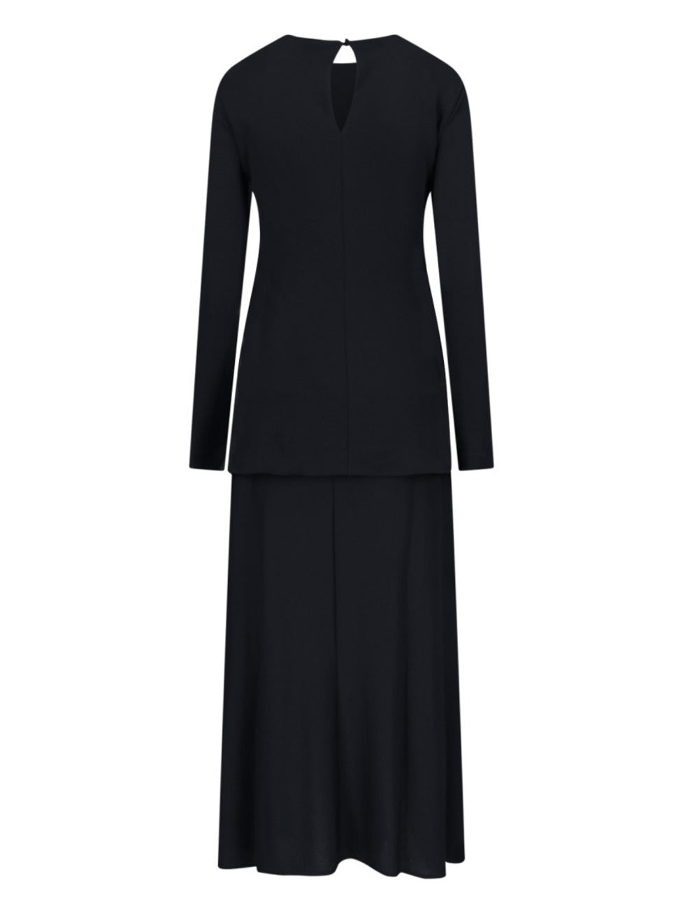 Black Layered Midi Dress