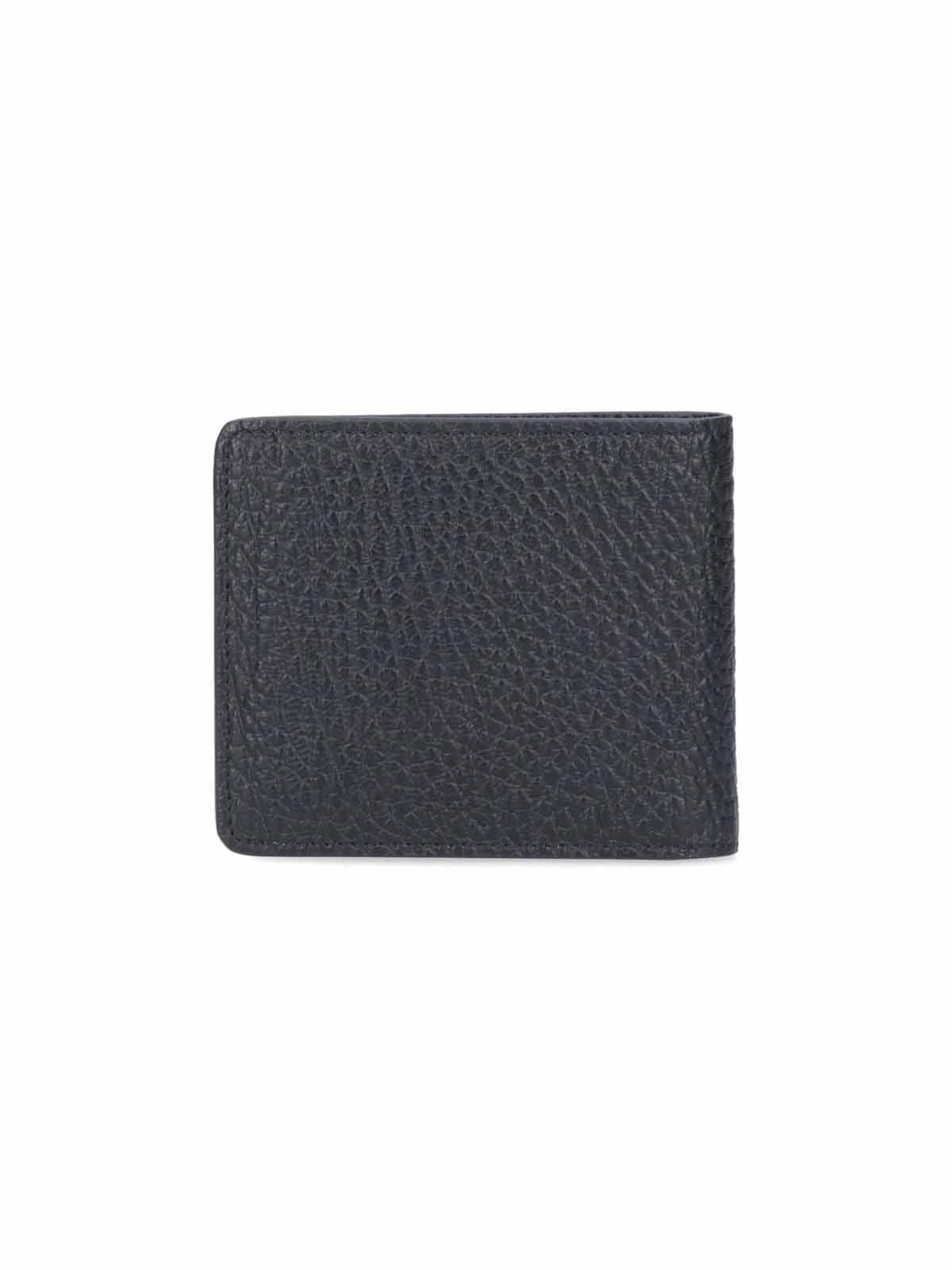 Textured Black Calfskin Bi-Fold Wallet