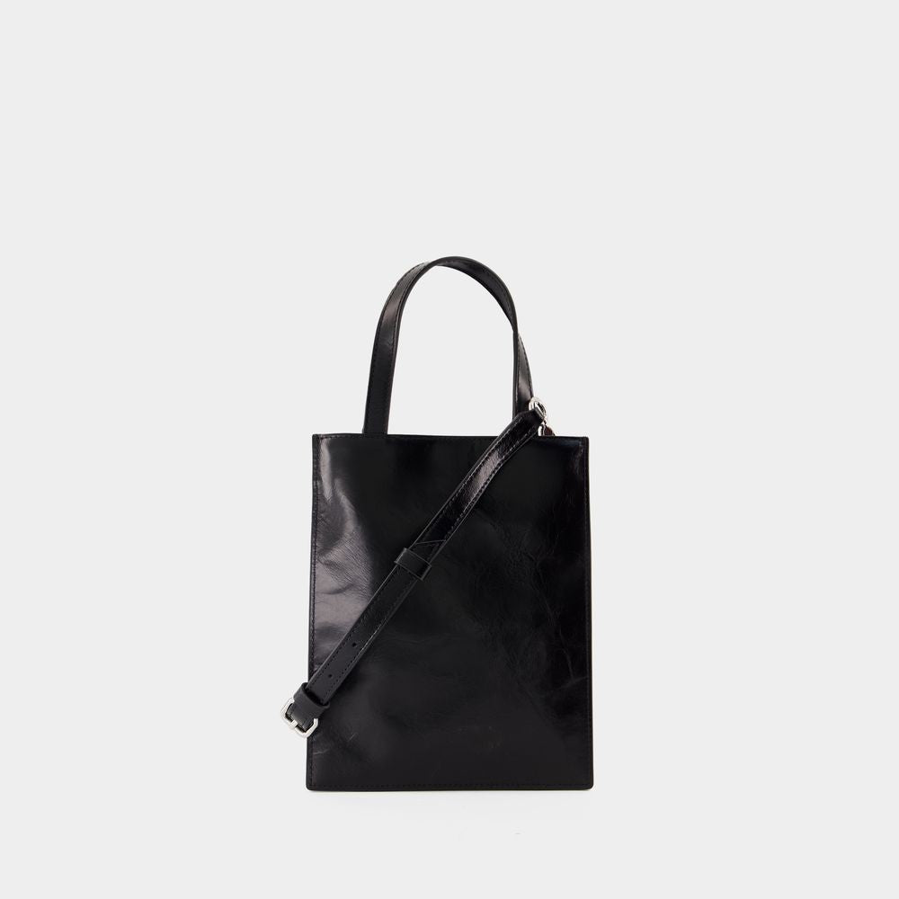 Pinch Small Shopping Bag - Leather - Black