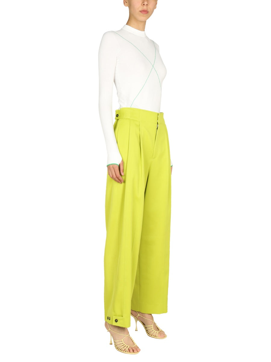 Polo Neck Sweater with Contrasting Seams