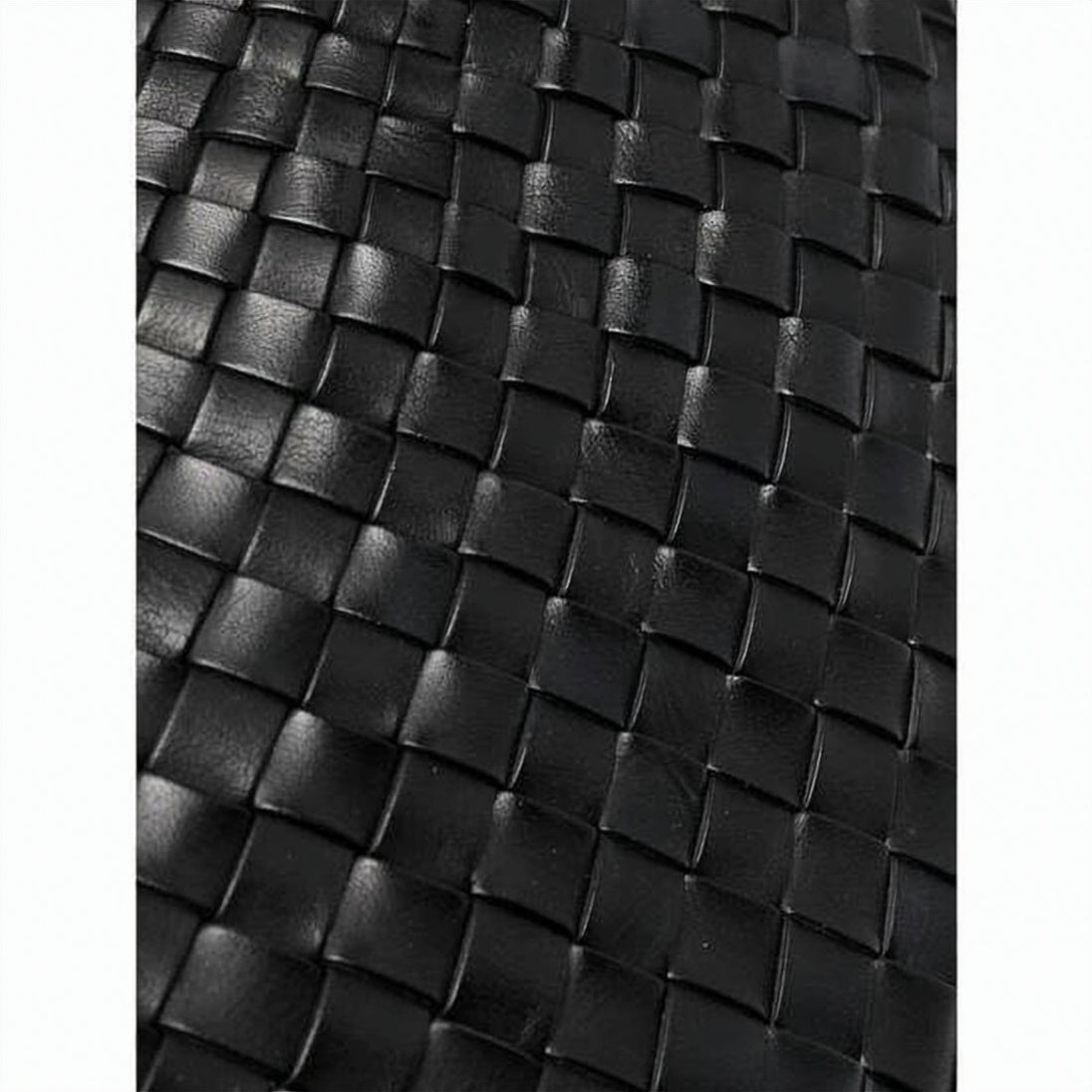 Woven Black Buffalo Leather Tote Bag