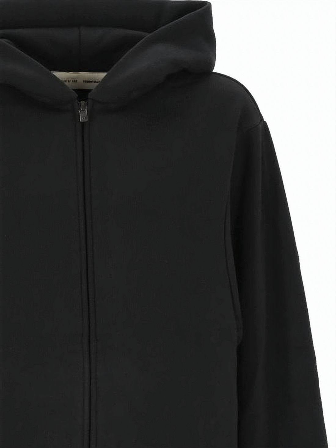 Relaxed Fit Black Zip-Up Hoodie