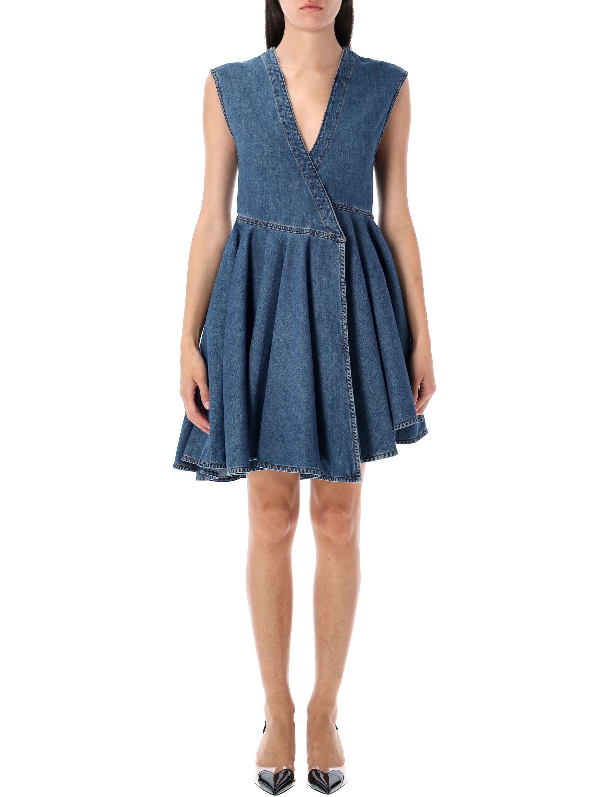 Denim Wrap Mini Dress