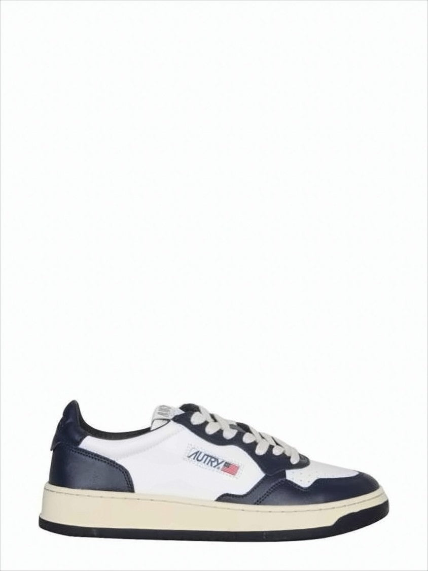 Classic Low-Top Sneakers with Navy Overlays