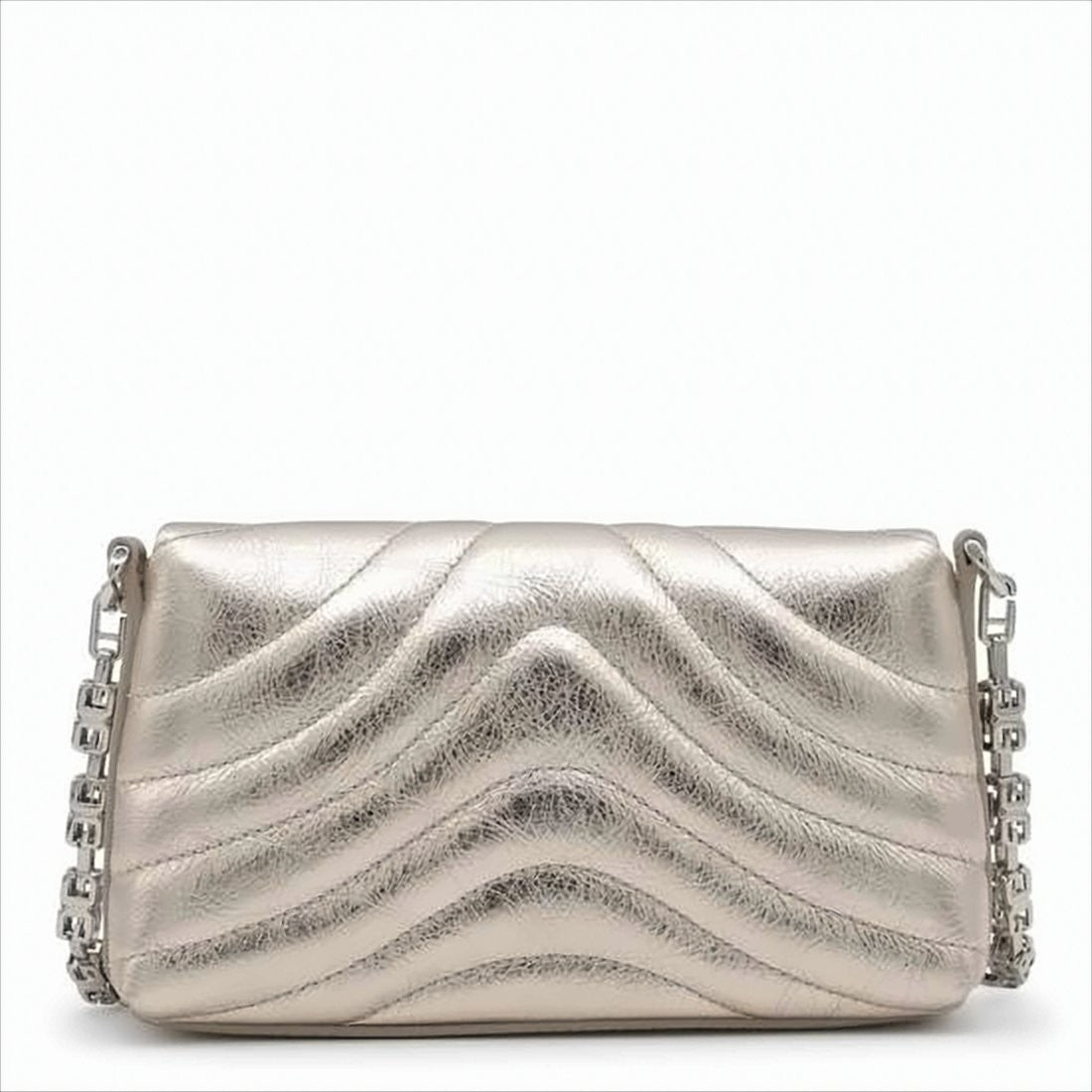 Metallic Quilted Calf Leather Shoulder Bag