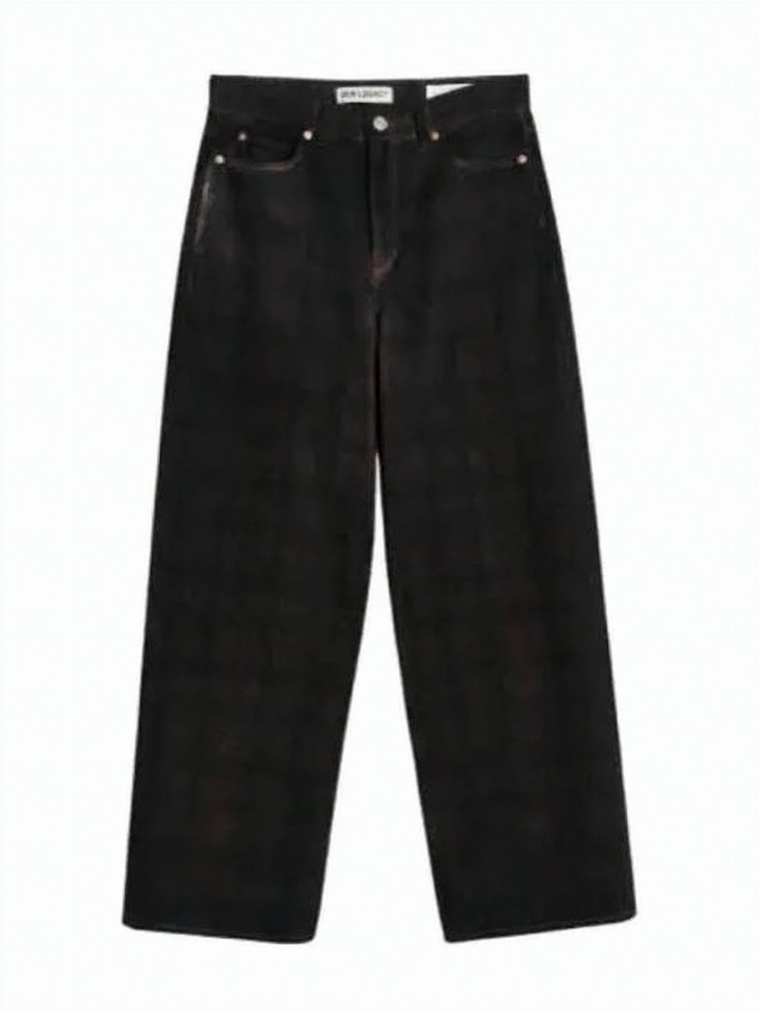 Wide-Leg Denim Pants with High Waist