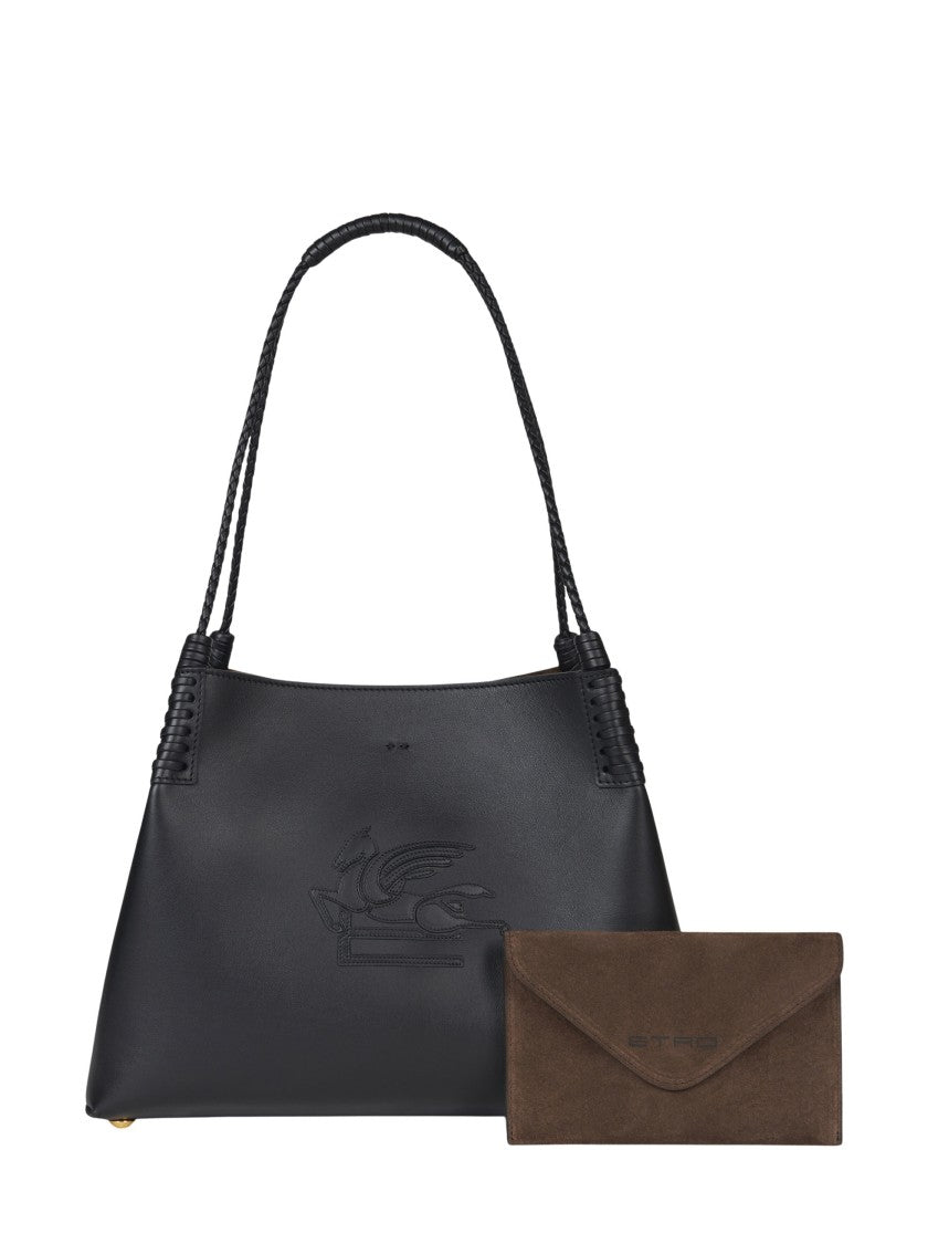 Black Leather Small Libra Tote