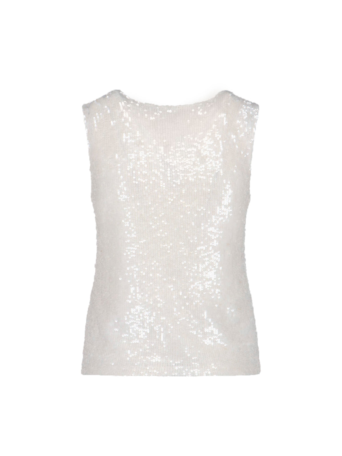 White Sequin Sleeveless Top