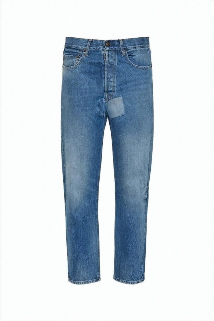 Relaxed Fit Mid-Blue Denim Pants
